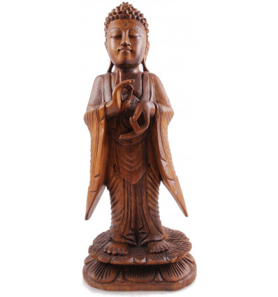 Statua Zen Buddha In Piedi In Legno Massello Decorazione Zen A Buon Mercato