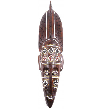 Grand masque africain en bois - Décoration artisanale 50cm