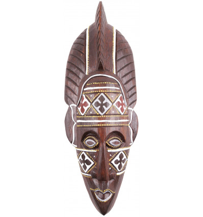 Maschera di legno africana. Batik e decorazione artigianale etnica. Piccolo prezzo.