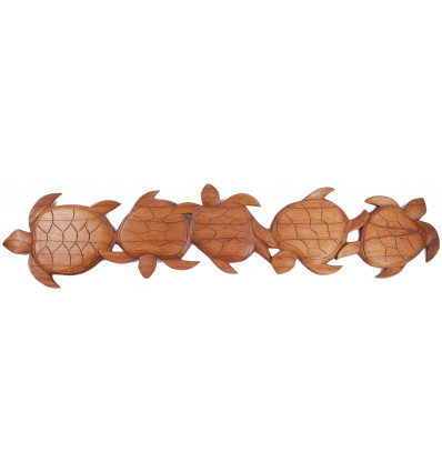 Decor wall turtle wood, a frieze made by hand in Bali.
