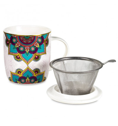 Tazza Mug con Infusore Mandala grigio BiciBio Bioprofumeria - Bici