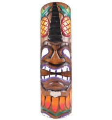 Wooden Tiki totem, surf decoration Hawai Maori Polynesia.