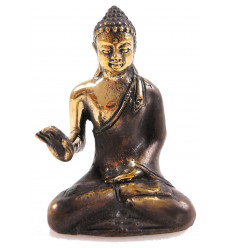Statuette Bouddha zen en bronze Abhaya Mudra. Déco import Asie.