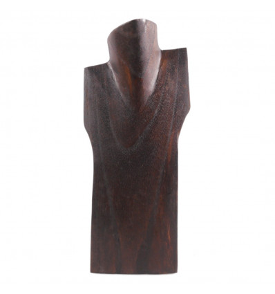 Bust display necklaces in solid wood brown H30cm