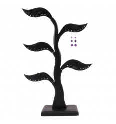 Tree earrings - solid wood black