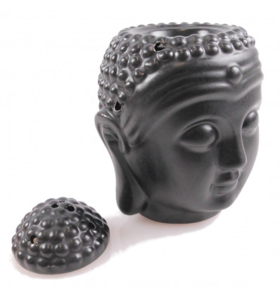 Turibolo Buddha Zen ceramica diffusore nero olio parfumee.