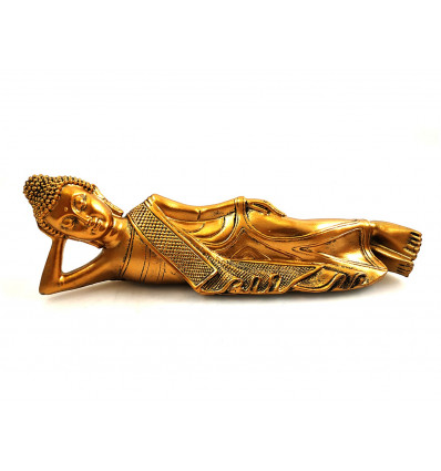 Statuette Reclining Buddha gilded patina. Buddha gift idea, purchase.