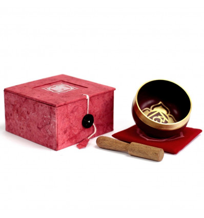 Tibetan singing bowl - Red gift box - Root chakra