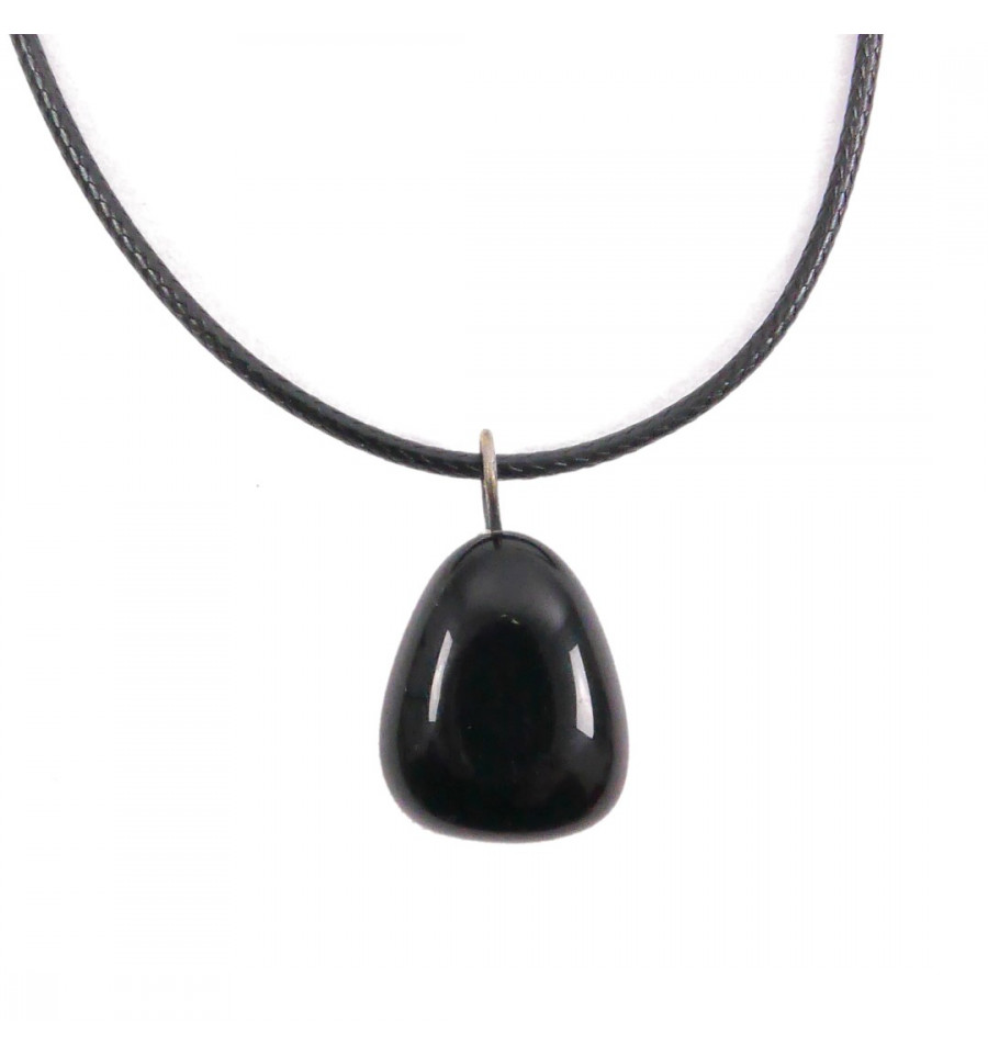 Natural stone jewelry Silver Obsidian pendant lithotherapy, gift idea