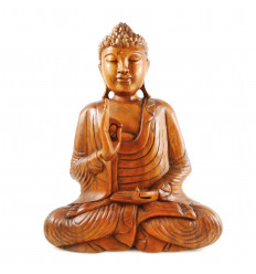 Great Buddha statue in solid wood, a traditional decoration.