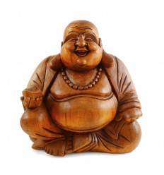 Una Statuetta di Buddha cinese in legno intagliato H11cm