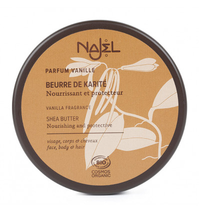 Beurre de karité parfum vanille Najel. Certifié bio. Soin naturel.