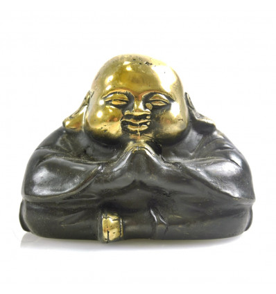 Il Buddha Che Ride Cinese Statua Artigianale Di Bronzo Deco Asia H6cm
