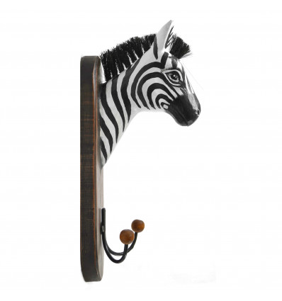 Robe hook/Cup Wall mounted Head of a Zebra by Manufactured Wood Handmade