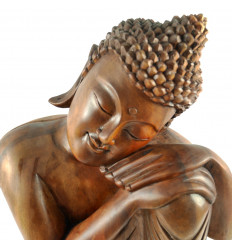 Assis Zen Bouddha Statue Dégradé Finition Bronze Texturé Décor pour Décoration  Intérieure