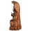 Grande statue de Shiva 50cm en bois exotique entièrement sculptée à la main - Pièce d'exception zoom visage côté droit