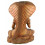 Grande statue de Shiva 50cm en bois exotique entièrement sculptée à la main - Pièce d'exception zoom visage de dos