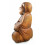 Laughing Wooden Chinese Buddha Statue carved 40cm back right side