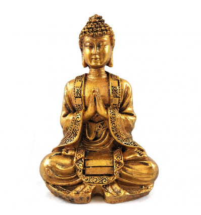 Statuetta di Buddha seduto aspetto pietra 12cm