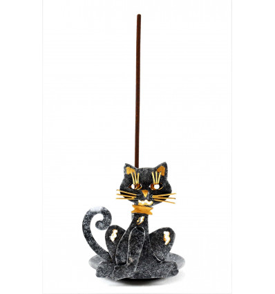 Wrought iron incense burner - Cat