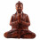 Statue of Buddha sitting hands clasped in wood, h30cm