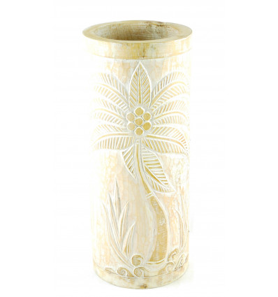 Portaombrelli o vaso di legno di 50 cm decorazione albero di Palma - Colori naturali, bianco spazzolato