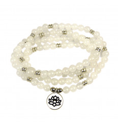 Tibetan Mala 108 moonstone pearls, fertility lucky charm.