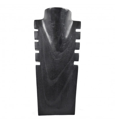Espositori per collane con intaglio in legno nero 30 cm