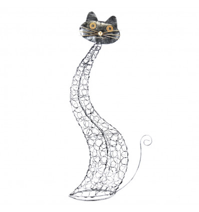 Large wrought-iron cat 65cm