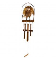 Handmade wind chime in bamboo and coconut décor Owl - Owl