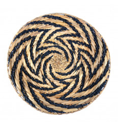 Ethnic Chic Handcrafted Wall Basket in Hand-Braided Abaca and Rope.