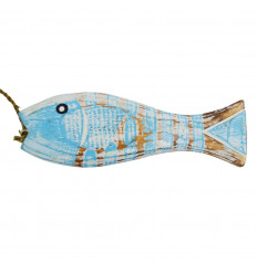 Decorative garland 5 blue wooden fish