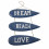 "Dream Beach Love" Surfboards Hanging Wall Decor 51x31cm - Blue