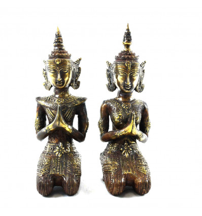 Rama and Sita Couple Statuettes in Bronze 20cm. Hindu deities - couple