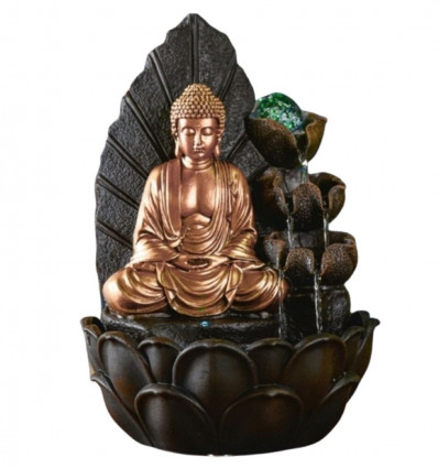 Fontaine d'intérieur Bouddha Hartha avec boule en verre et Led