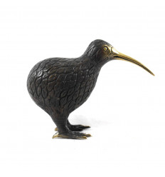 Solid Bronze Bird / Kiwi Statuette - Handcrafted 13cm