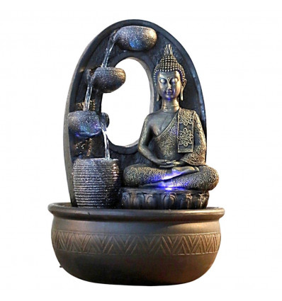 Large indoor fountain Zen Buddha harmony led lighting.
