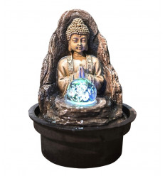 Fontaine Zen Bouddha Peace, boule éclairage Led. Achat pas cher. 