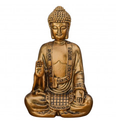 Statuetta Bodhi seduta in oro finitura oro patinato 14cm