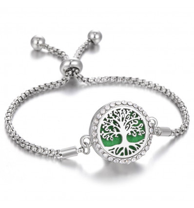 Aromatherapy bracelet with fragrance diffuser - Tree of life motif