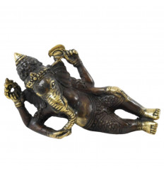 Statuette Ganesh Allongé en Bronze 15cm, Import Artisanat Asiatique
