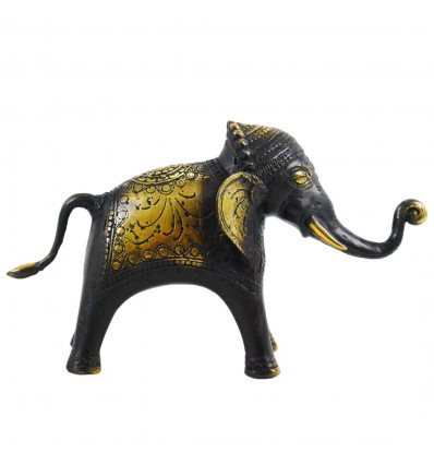 Elefante in bronzo massiccio 13 x 21 cm - Vista profilo creazione artigianale