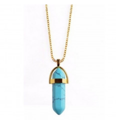 Necklace with pendant peak turquoise . Stability and well-being.