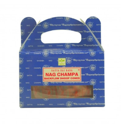 Box of 24 incense cones Backflow NAG CHAMPA - Natural Indian incense satya Sai Baba