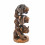 Les 3 singes de la sagesse XL. Statue en bois marron 40cm - Profil