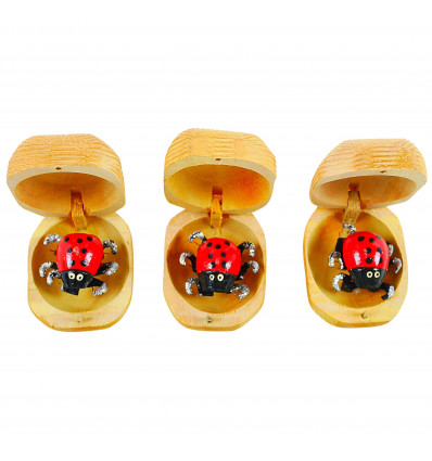 3 boxes sorrows - Ladybugs-eating sorrow wood
