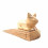 Cale-porte chat en bois brut sculpté à la main - 3/4
