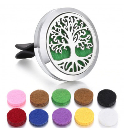 Clip-on Car Perfume Diffuser + 10 Blotting Papers - Silver Mandala Model