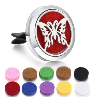 Clip-on Car Perfume Diffuser + 10 Blotting Papers - Silver Mandala Model