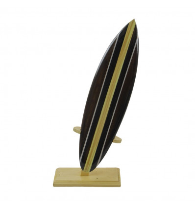 Planche de surf en bois 30cm - Décoration à poser - coloris marron